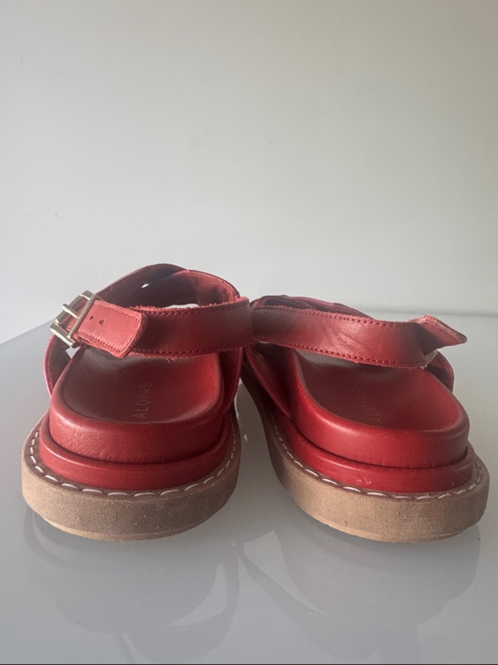 ALOHAS Marshmallow Scacchi Sandal Lipstick Red Magenta Size EU 39 - Picture 9 of 12